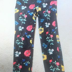 Straight leg black floral Old Navy pants way sexy